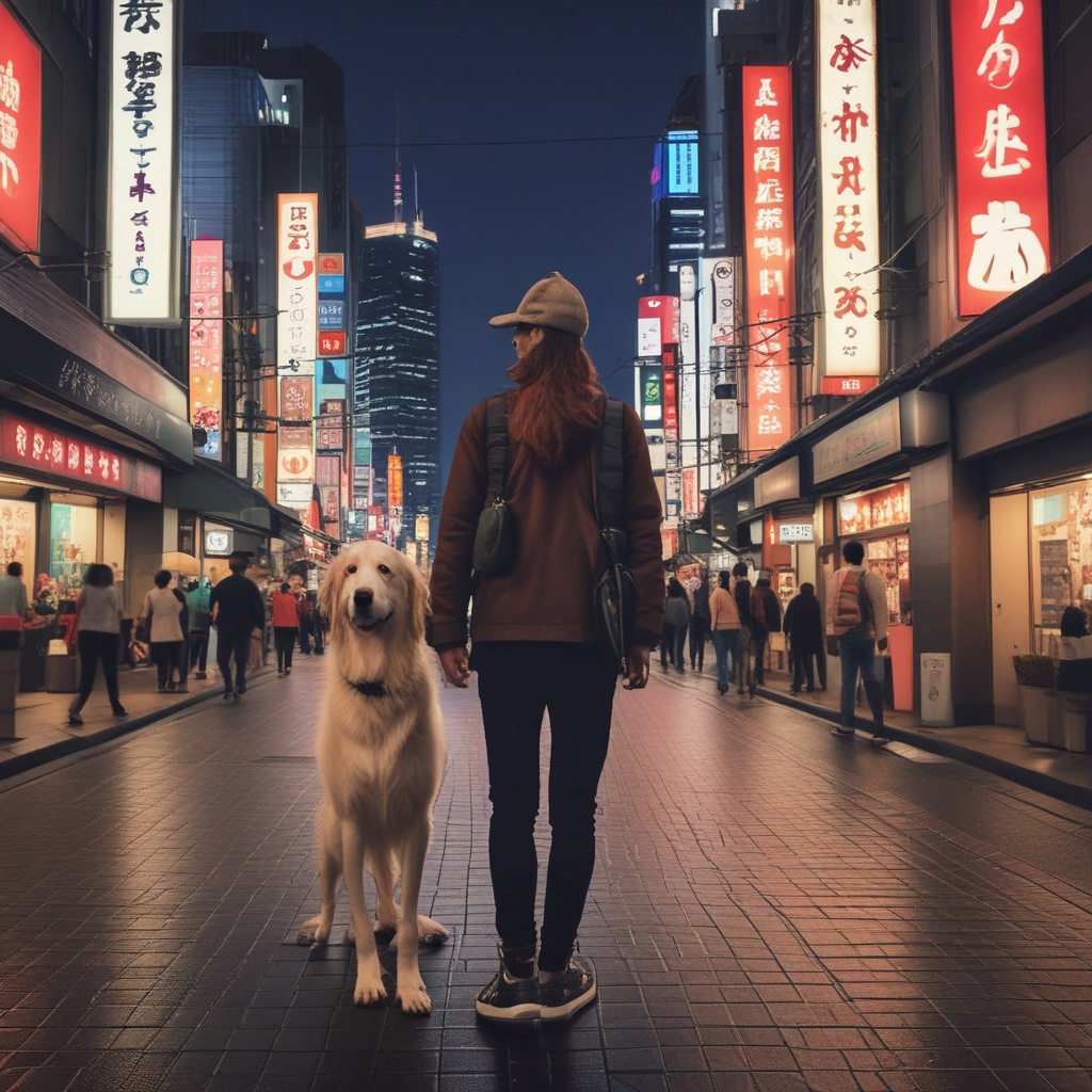 Tourist with a local friend exploring Tokyo streets